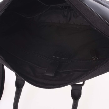 Polokožená šedo-černá taška na notebook - Hexagona Pearly