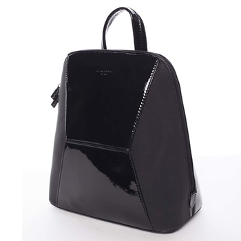 Dámský městský lakovaný batůžek černý - David Jones Pegasus