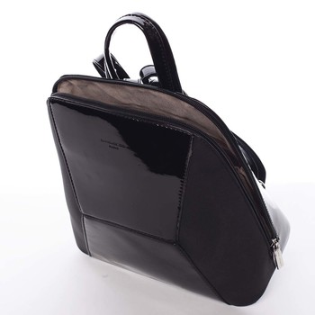 Dámský městský lakovaný batůžek černý - David Jones Pegasus