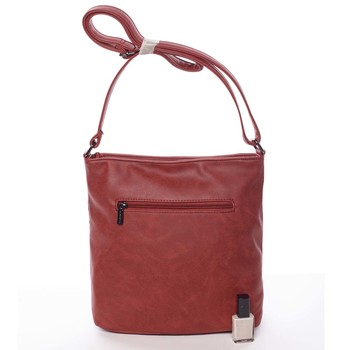 Elegantní vzorovaná crossbody kabelka vínová - Silvia Rosa Saranda