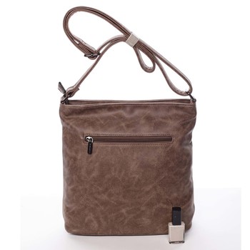 Elegantní vzorovaná crossbody kabelka tmavá camel - Silvia Rosa Saranda