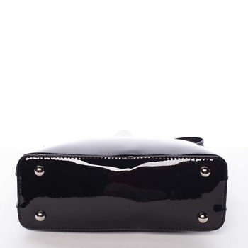 Luxusní dámská lakovaná crossbody kabelka s glitterem černá - David Jones Petrina