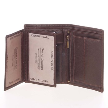 Volná pánská kožená peněženka hnědá - SendiDesign Priam
