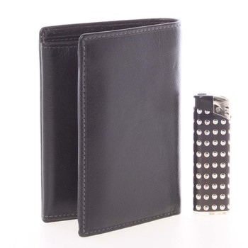 Volná pánská kožená peněženka černá - SendiDesign Priam