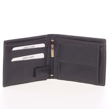 Kvalitní volná pánská kožená peněženka černá - SendiDesign Poseidon