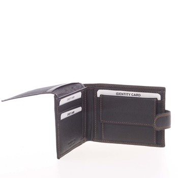 Kvalitní pánská kožená černá prošívaná peněženka - SendiDesign Rheo