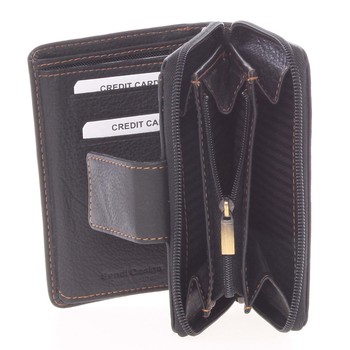 Kvalitní kožená dámská prošívaná peněženka černá - SendiDesign Reta 