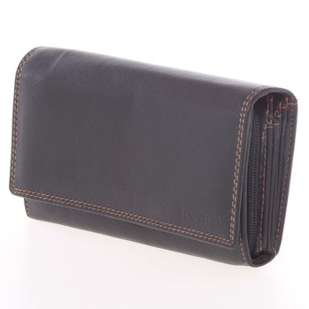 Dámská černá kožená prošívaná peněženka - SendiDesign Philyra