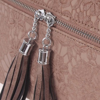 Luxusní střední dámská crossbody kabelka tmavá starorůžová - Silvia Rosa Teny