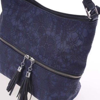 Luxusní střední dámská crossbody kabelka tmavě modrá - Silvia Rosa Teny