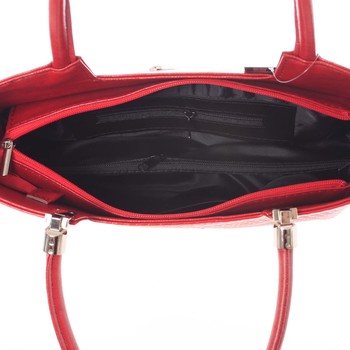 Větší dámská originální kabelka přes rameno červená - Annie Claire 6081