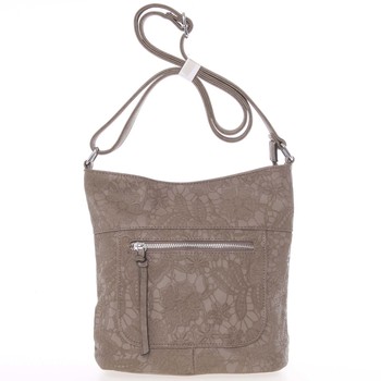 Vzorovaná tmavá taupe crossbody kabelka - Silvia Rosa Tasha