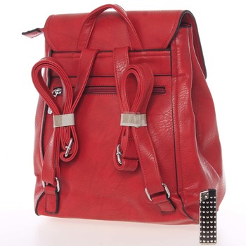 Trendy dámský městský batoh červený - Silvia Rosa Nailyn