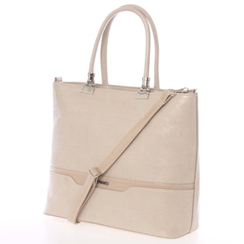 Větší elegantní béžová dámská kabelka - Annie Claire 4081