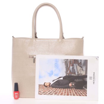 Větší elegantní béžová dámská kabelka - Annie Claire 4081