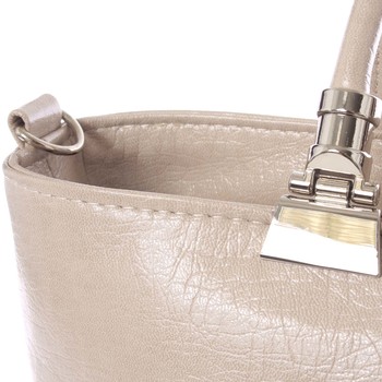 Větší elegantní béžová dámská kabelka - Annie Claire 4081