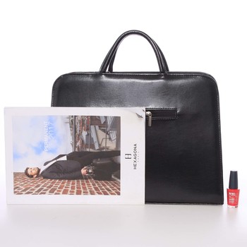 Luxusní černá vzorovaná kabelka do ruky - Annie Claire 6000