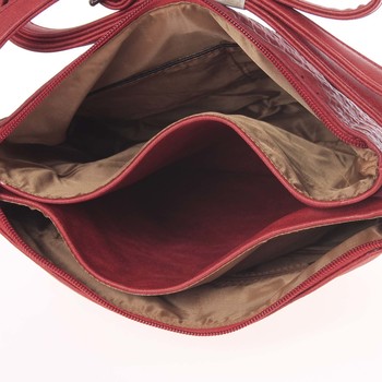 Dámská vzorovaná crossbody kabelka vínově červená - Silvia Rosa Scylla