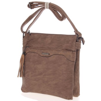 Dámská vzorovaná crossbody kabelka tmavá camel - Silvia Rosa Scylla