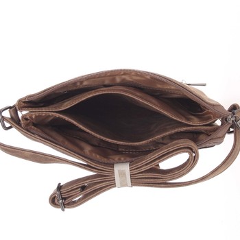 Dámská vzorovaná crossbody kabelka tmavá camel - Silvia Rosa Scylla