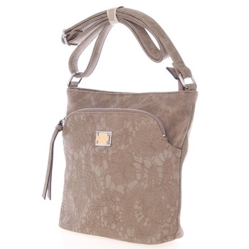 Atraktivní dámská crossbody kabelka tmavá taupe - Silvia Rosa Tamesis