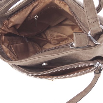 Atraktivní dámská crossbody kabelka tmavá taupe - Silvia Rosa Tamesis