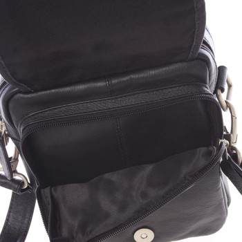Černá hladká kožená taška přes rameno SendiDesign Rico