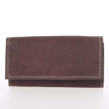 Dámská kožená peněženka tmavě hnědá - Delami Guara