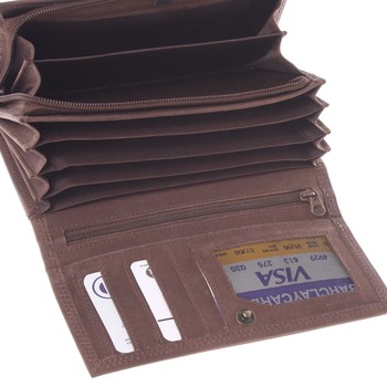 Dámská kožená peněženka tmavě hnědá - Delami Guara