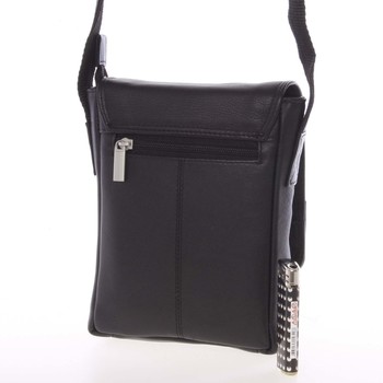 Kožená pánská crossbody taška na doklady černá 0213