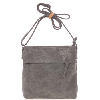 Dámská prvotřídní crossbody kabelka šedá - Piace Molto Tanda