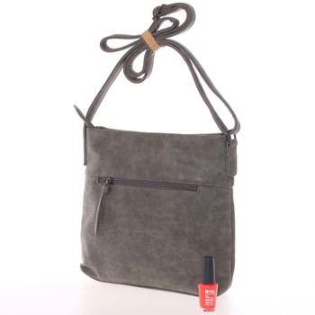 Dámská prvotřídní crossbody kabelka šedá - Piace Molto Tanda