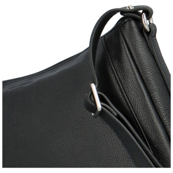 Dámská kožená kabelka přes rameno černá - Hexagona Chanel