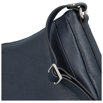 Dámská kožená kabelka přes rameno tmavě modrá - Hexagona Chanel