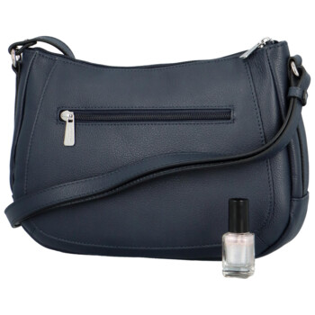 Dámská kožená kabelka přes rameno tmavě modrá - Hexagona Chanel