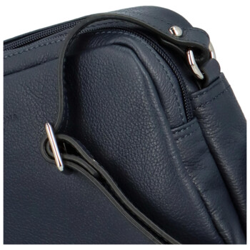 Dámská kožená crossbody kabelka tmavě modrá - Hexagona Vilia