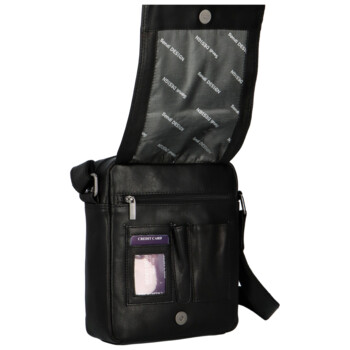 Pánská kožená taška přes rameno černá - SendiDesign Kartol