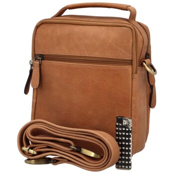 Pánská crossbody taška hnědá - Diviley Junific