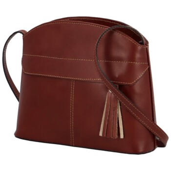 Dámská kožená crossbody kabelka hnědá - Delami Evangelin