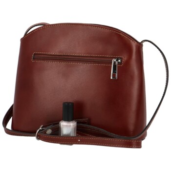 Dámská kožená crossbody kabelka hnědá - Delami Evangelin