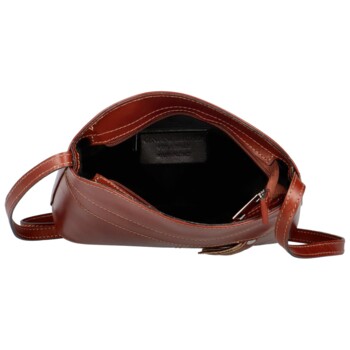 Dámská kožená crossbody kabelka hnědá - Delami Evangelin