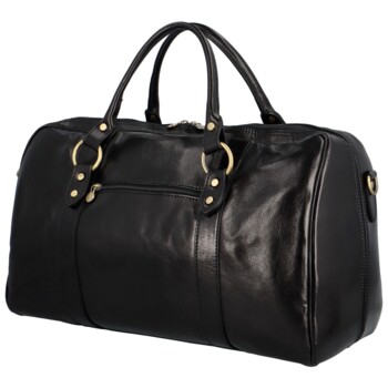 Cestovní kožená taška černá - Delami Ofelie