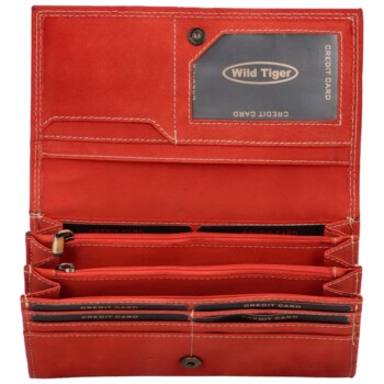 Dámská kožená peněženka červená - Wild Tiger Chocky