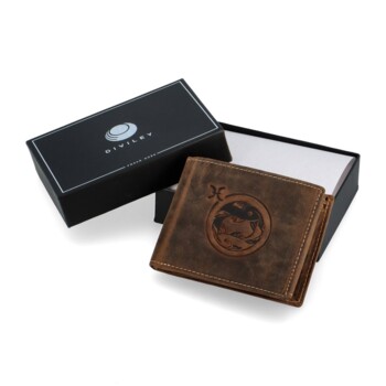 Pánská kožená peněženka hnědá - Diviley Steig Ryby