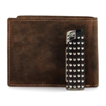 Pánská kožená peněženka hnědá - Diviley Steig Ryby