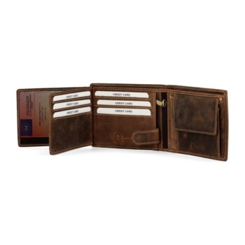 Pánská kožená peněženka hnědá - Diviley Steig Ryby