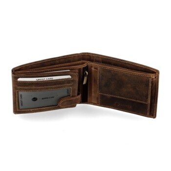 Pánská kožená peněženka hnědá - Diviley Steig Ryby