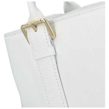 Dámská kožená kabelka do ruky bílá - Delami Solida