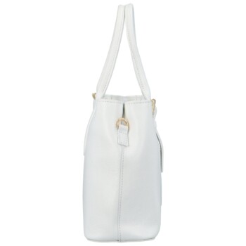 Dámská kožená kabelka do ruky bílá - Delami Solida