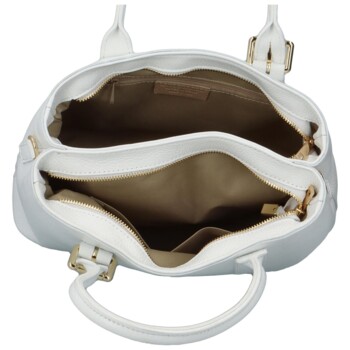 Dámská kožená kabelka do ruky bílá - Delami Solida